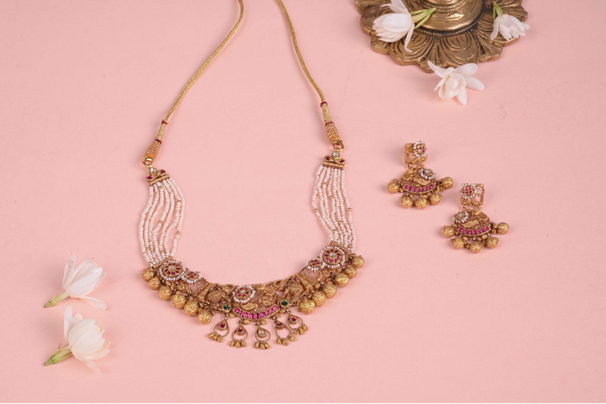 gold choker necklace set