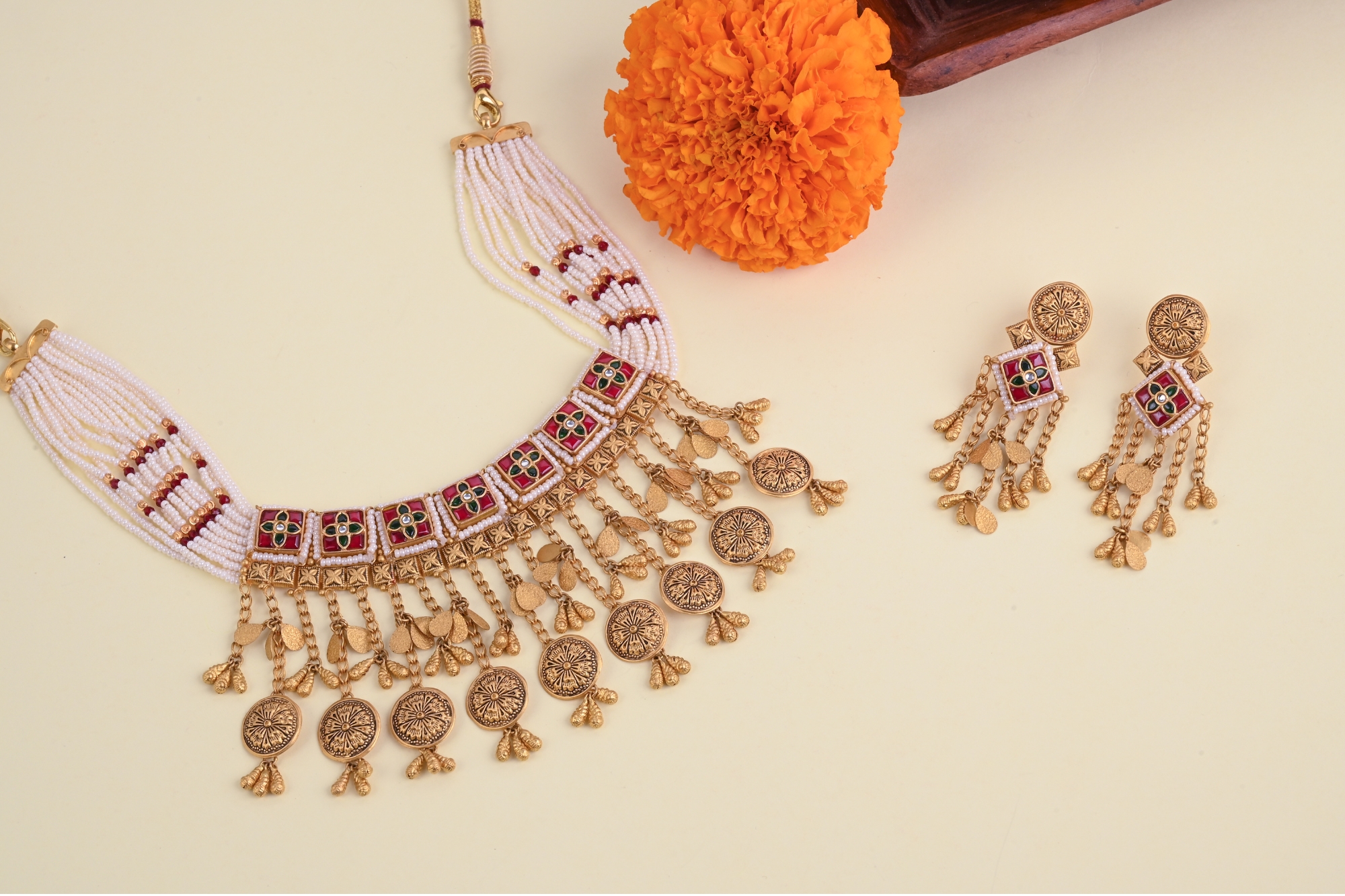 Gold Choker Necklace set